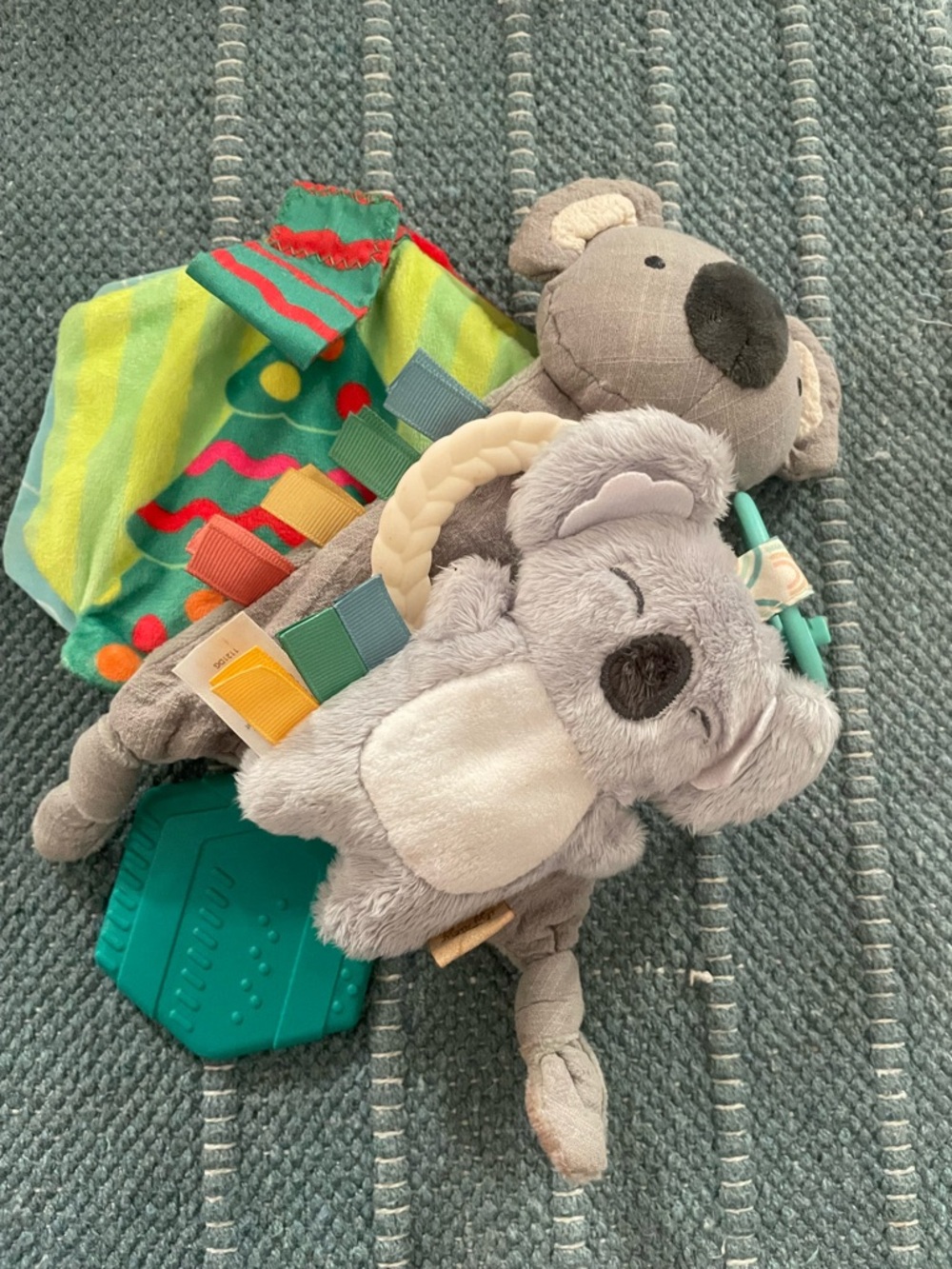Plush Gray Koala Sensory Baby Toy with Teether and Tags